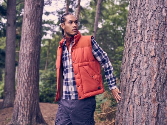 Bodywarmer with checkered shirt