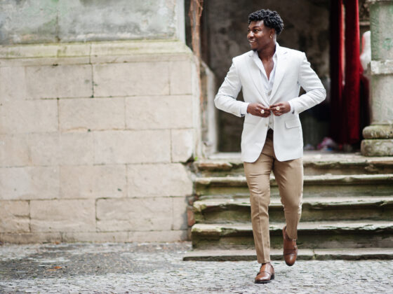 thoughtful young handsome african american gentleman in formalwe