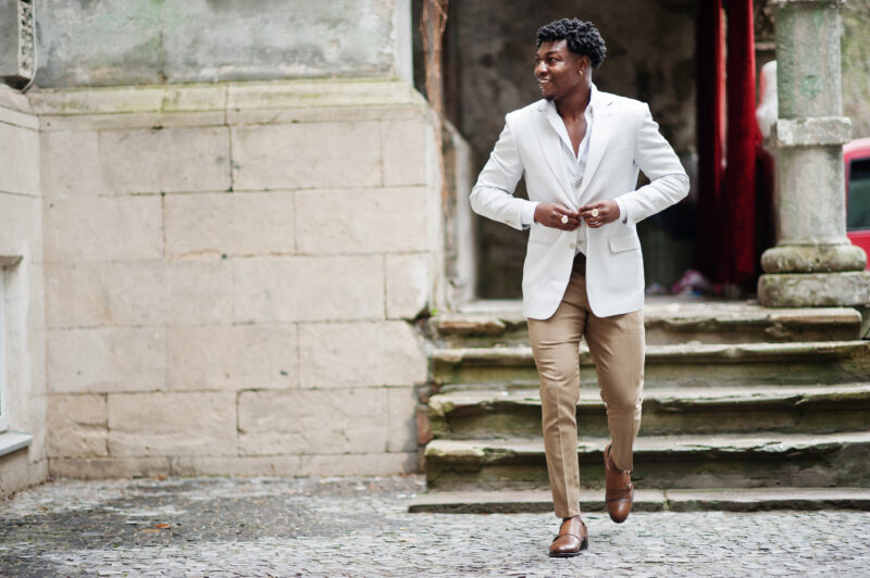 thoughtful young handsome african american gentleman in formalwe